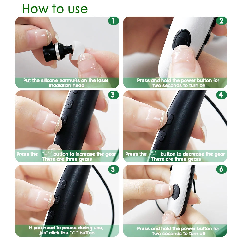 Tinnitus Ear Nasal Laser Therapy Irradiation Laser Physiotherapy Earplug Otitis Media Deafness Diabetes Hypertension Treatment