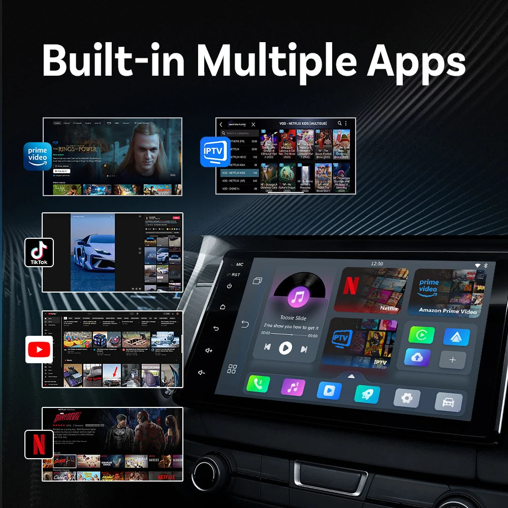 OTTOCAST Play2 Video Pro Carplay Ai Box Wireless Android Auto Adapter Built in Youtube Netflix For VW Benz Ford 99% of Cars