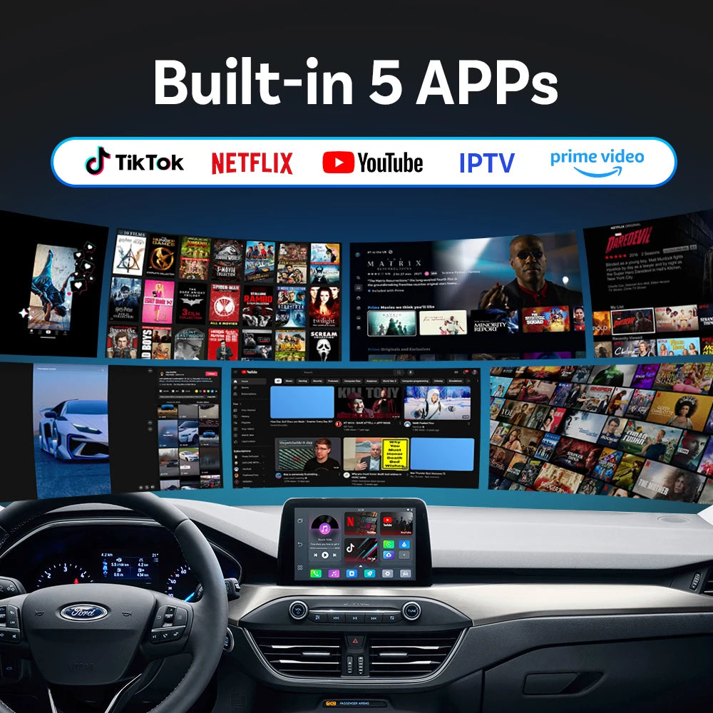 OTTOCAST Play2 Video Pro Carplay Ai Box Wireless Android Auto Adapter Built in Youtube Netflix For VW Benz Ford 99% of Cars