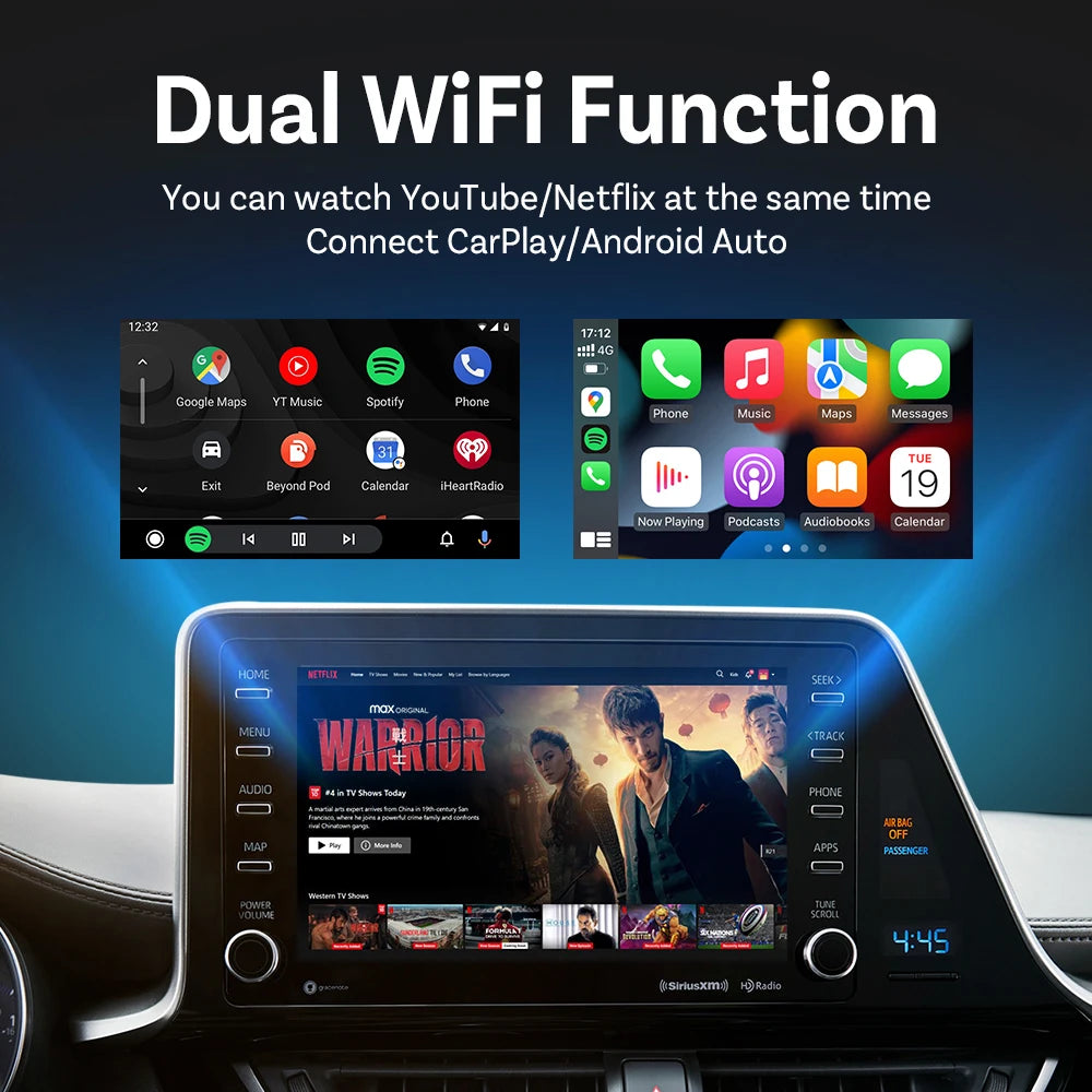 OTTOCAST Play2 Video Pro Carplay Ai Box Wireless Android Auto Adapter Built in Youtube Netflix For VW Benz Ford 99% of Cars