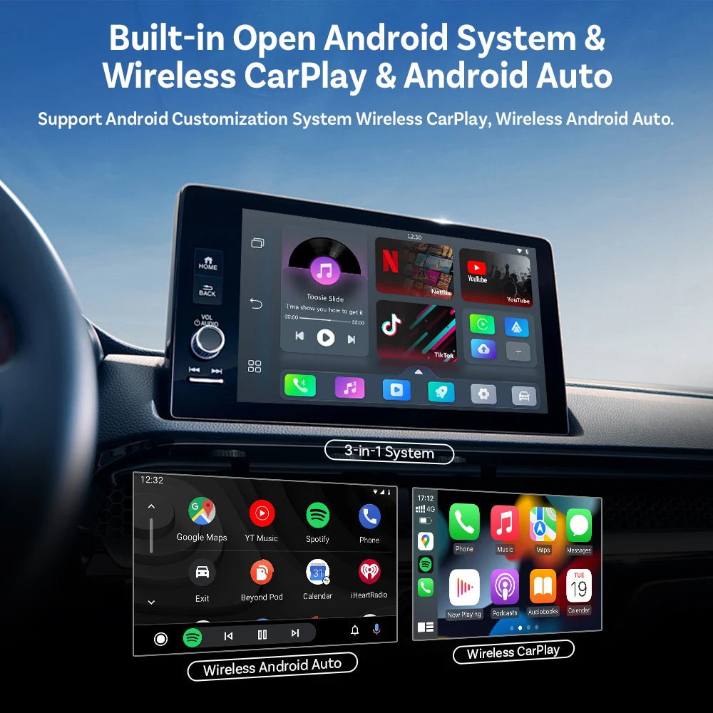 OTTOCAST Play2 Video Pro Carplay Ai Box Wireless Android Auto Adapter Built in Youtube Netflix For VW Benz Ford 99% of Cars